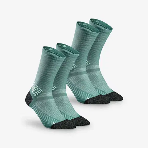 ponožky Turistické ponožky Hike 500 vysoké 2 páry zelené