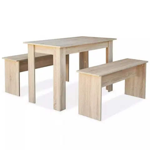 Jedálenské sety Jedálenský stôl s lavicami Dekorhome Dub