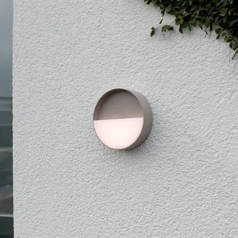 Vonkajšie nástenné svietidlá Eco-Light Meg LED dobíjacie vonkajšie nástenné svetlo, piesková farba, Ø 15 cm