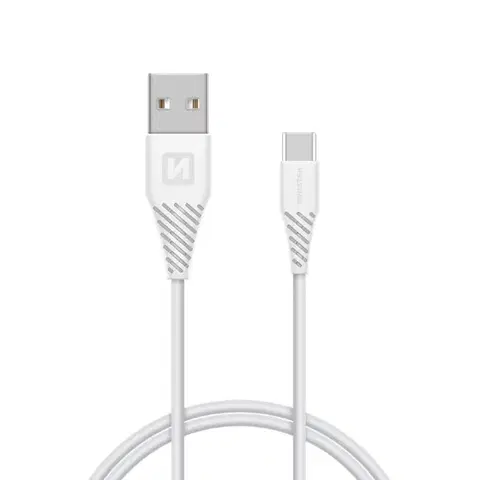 Dáta príslušenstvo Dátový kábel Swissten s predĺženým USB-C konektorom pre odolné telefóny, biely 71504402