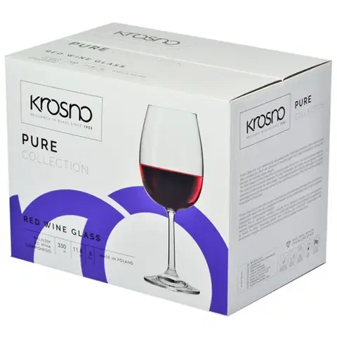 Dekorácie a bytové doplnky Sada pohárov na červené víno Pure 6x350 ml
