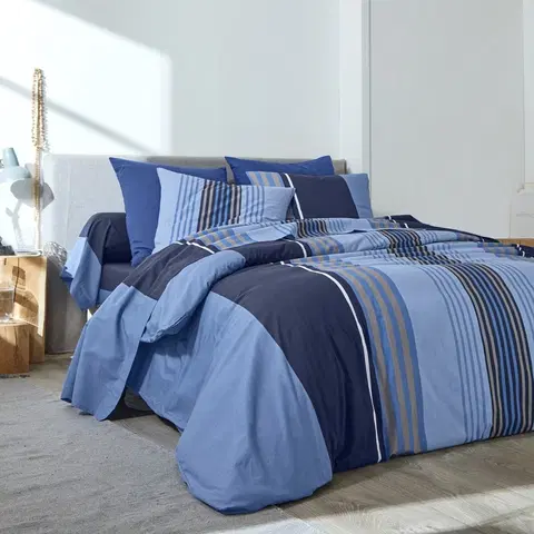 Bavlnené Bavlnená posteľná bielizeň Detroit s pruhovanou potlačou