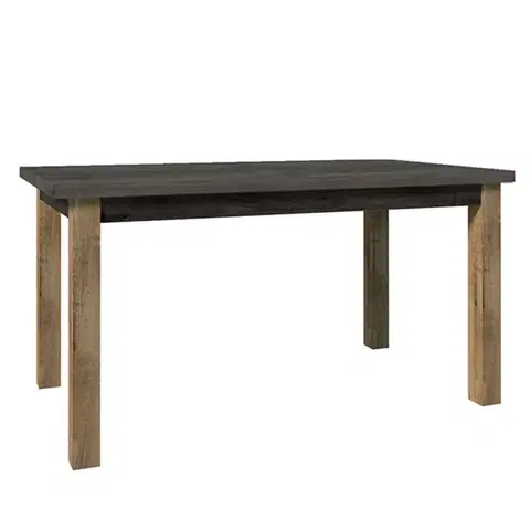Jedálenské stoly KONDELA Montana STW rozkladací jedálenský stôl dub lefkas tmavý / smooth sivý
