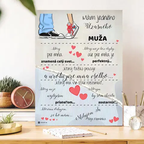 Tabuľky s venovaním (darčeky) Darčeky pre muža - Prekvapenie pre manžela - personalizovaná tabuľka