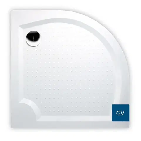 Vane GELCO - VIVA90 sprchová vanička z liateho mramoru, štvrťkruh, 90x90cm, R550 GV559