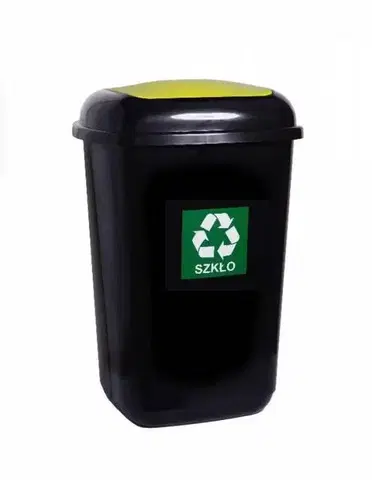 Odpadkové koše Kinekus Kôš na separovaný odpad 45 l, plastový, QUATRO zelený - sklo