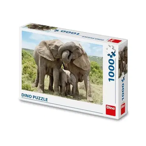 1000 dielikov Dino Toys Puzzle Slonia rodinka 1000 Dino