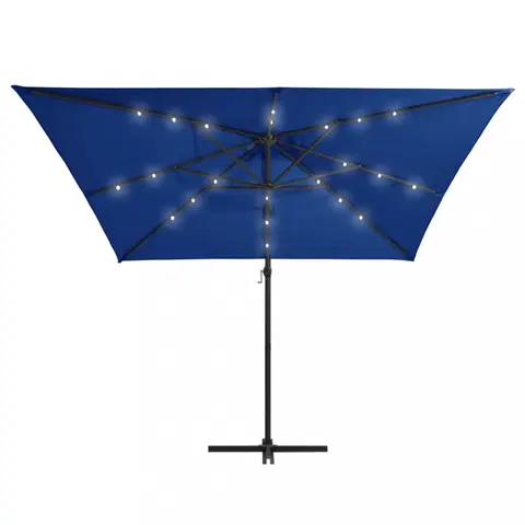 Slnečníky Konzolový slnečník s LED svetlami 250x250 cm Dekorhome Modrá