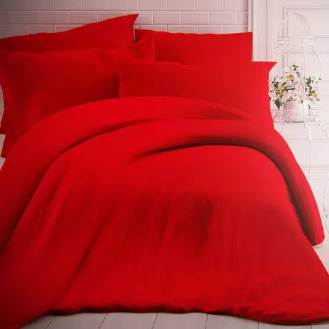 Obliečky Kvalitex Bavlnené obliečky červená, 240 x 200 cm, 2 ks 70 x 90 cm