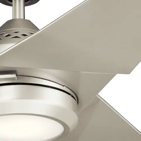 Stropné ventilátory so svetlom KICHLER LED stropný ventilátor Jade, strieborný