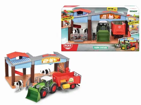 Hračky - dopravné stroje a traktory DICKIE - Farma s traktorom Fendt