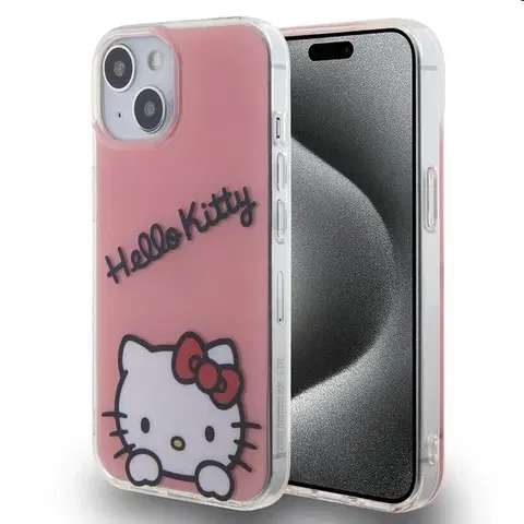 Puzdrá na mobilné telefóny Zadný kryt Hello Kitty IML Daydreaming Logo pre Apple iPhone 15, ružová 57983116920