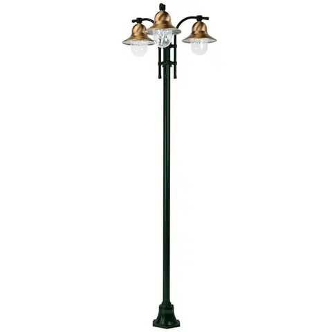 Verejné osvetlenie K.S. Verlichting 3-plameňové stĺpové svietidlo Toscane zelené