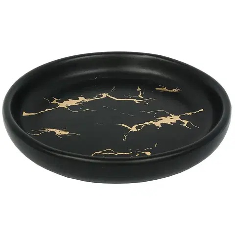 Kúpeľňové doplnky Mydelnička Gold Line keramika čierna/zlatá CST-1777 99