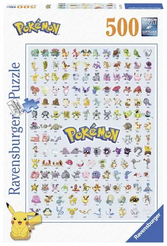 Hračky puzzle RAVENSBURGER - Prvých 151 Pokémonov 500 Dielikov