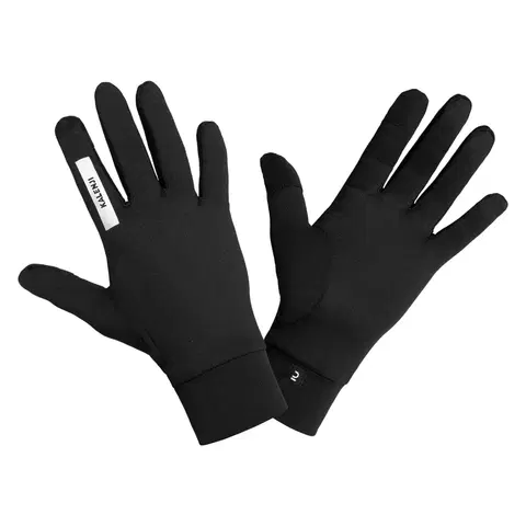 bežecké oblečenie Bežecké dotykové rukavice Warm 100 V2 pre ženy aj mužov čierne