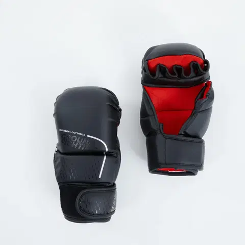 rukavice Bezprstové rukavice 500 na bojové športy čierne
