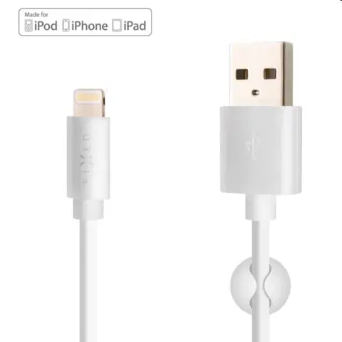 USB káble FIXED Dátový a nabíjací kábel USBLightning MFI, 12 W, 1 m, biely FIXD-UL-WH