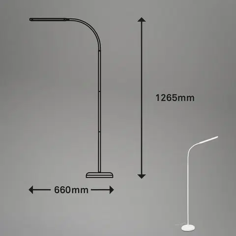 Stojacie lampy Briloner LED lampa Pivaz nastaviteľná touchdim biela
