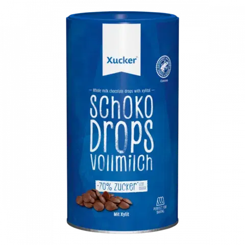 Čokolády Xucker Whole milk chocolate drops 750 g