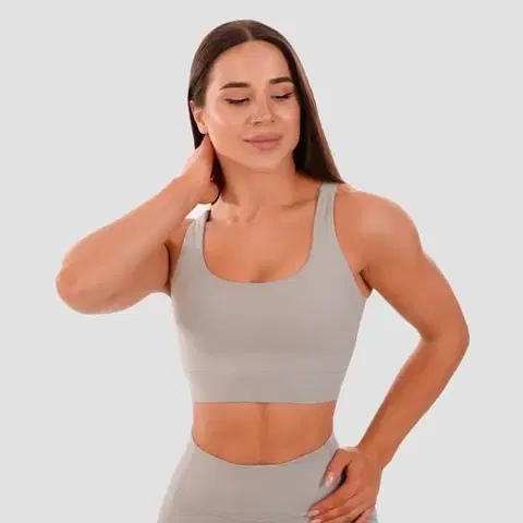 Športové podprsenky a topy GymBeam Športová podprsenka Cut-Out grey  XXLXXL