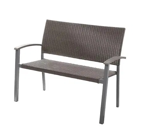 Záhradné stoličky a kreslá Záhradné ratanová lavice  CALVIN (sivá)