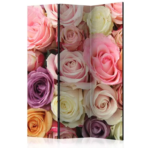 Paravány Paraván Pastel roses Dekorhome 135x172 cm (3-dielny)
