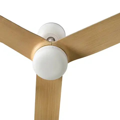 Stropné ventilátory so svetlom FARO BARCELONA Ventilátor Punt M DC LED biela/drevo svetlá