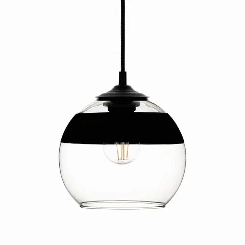 Závesné svietidlá Solbika Lighting Závesná lampa Monochrome Flash číra/čierna Ø 20 cm