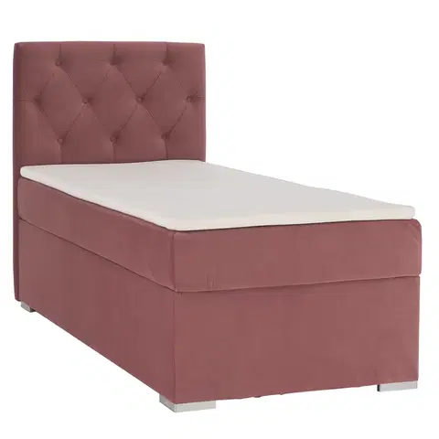 Postele Boxspringová posteľ, jednolôžko, staroružová, 90x200, ľavá, ESHLY