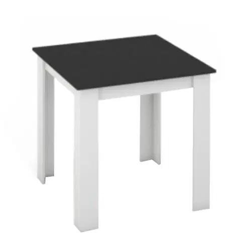 Jedálenské stoly Jedálenský stôl, biela/čierna, 80x80 cm, KRAZ