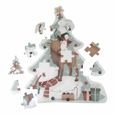 Hračky puzzle LITTLE DUTCH - Puzzle vianočné XL