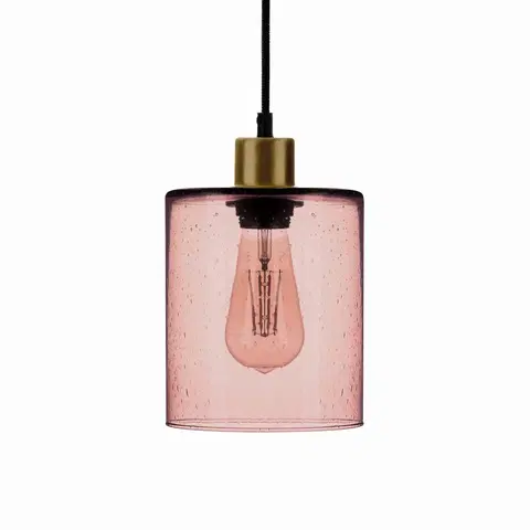 Závesné svietidlá Solbika Lighting Závesná lampa Sóda sklenené tienidlo ružová Ø 15cm
