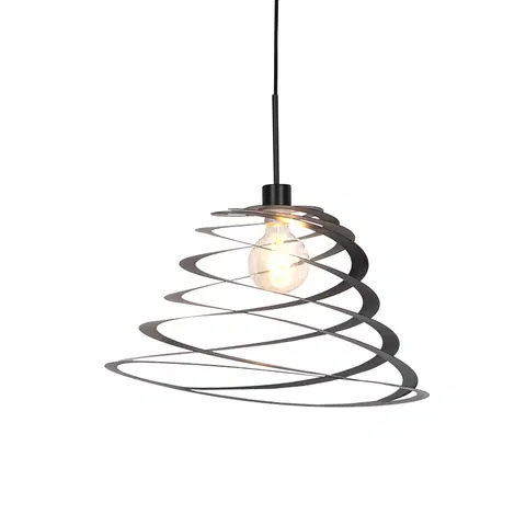 Zavesne lampy Dizajnové závesné svietidlo so špirálovým tienidlom 50 cm - Scroll
