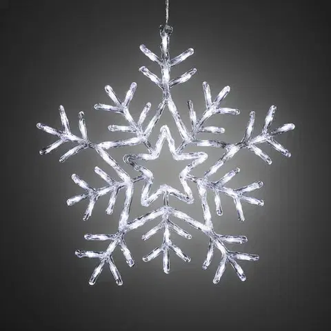 Vianočné dekorácie Vianočná vonkajšia dekorácia Snehová vločka 90 LED, prírodná biela, 58 x 58 cm