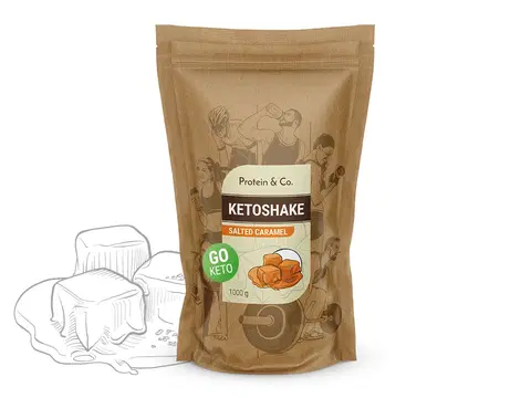 Ketodiéta Protein & Co. Ketoshake – proteínový diétny koktail Váha: 1 000 g, PRÍCHUŤ: Salted caramel