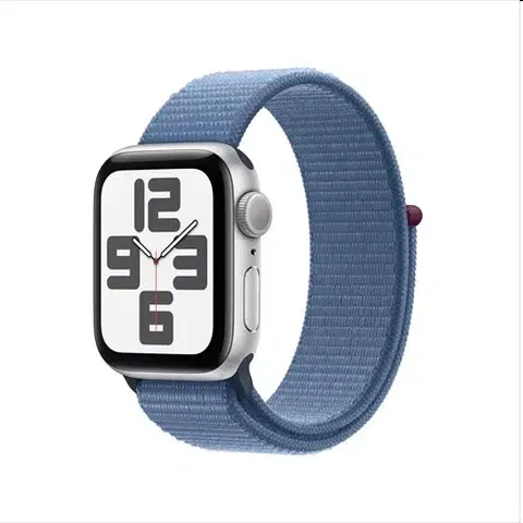Inteligentné hodinky Apple Watch SE GPS 40mm Silver Aluminium Case with Winter Blue Sport Loop MRE33QCA