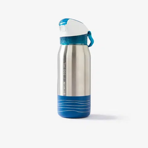 cyklistick Cyklistická fľaša so slamkou pre deti od 3 do 6 rokov nehrdzavejúca 350 ml modrá