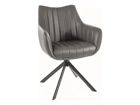 Jedálenské stoličky ZALIA jedálenské kreslo, šedá / čierna