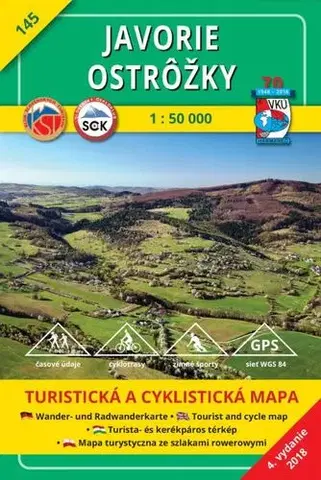 Turistika, skaly Javorie - Ostrôžky - TM 145 - 1: 50 000