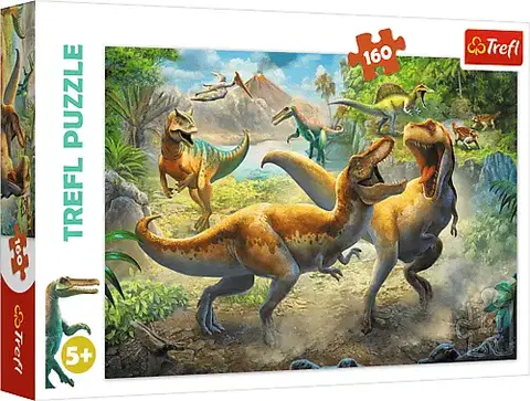 Hračky puzzle TREFL - Puzzle 160 - Bitka Tyranosaurov