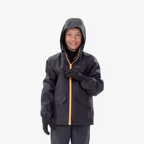 bundy a vesty Detská zimná nepremokavá turistická bunda SH100 3v1 do -0,5 °C 7-15 rokov