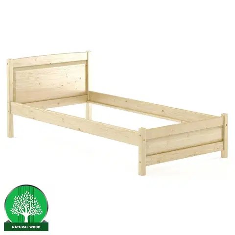 Drevené postele Posteľ borovica LK125–100x200 surová