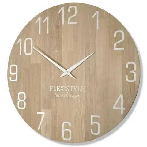 Hodiny Drevené nástenné hodiny Natur 50cm FlexiStyle z228-2