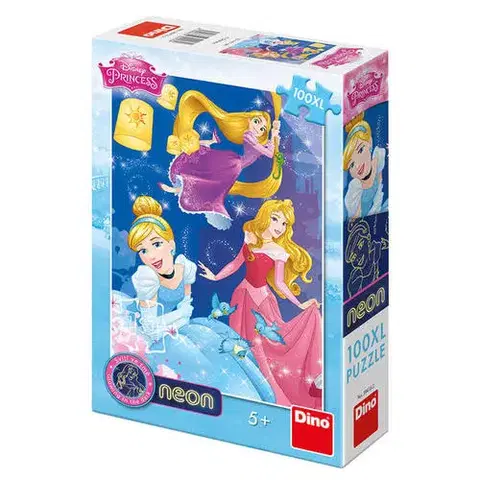 Od 100 dielikov Dino Toys Puzzle Duhové princezné 100 XL neon Dino
