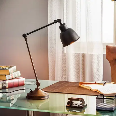 Stolové lampy na písací stôl Euluna Stolná lampa Emoti, čierna