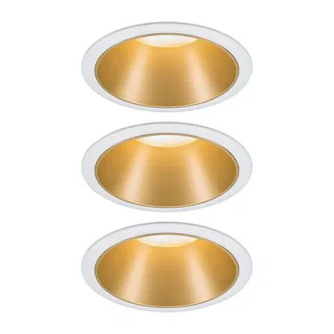 Zapustené svietidlá Paulmann Paulmann Cole bodové LED, zlato-biela súprava 3 ks