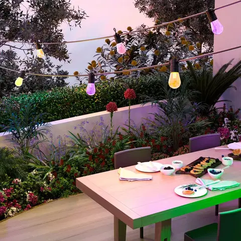 SmartHome vonkajšie dekoratívne svietidlá Calex Calex Smart Outdoor Partystring reťaz, RGBW