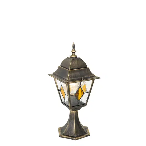 Zahradne stlpove lampy Vintage exteriérový lampáš starožitný zlatý 45 cm - Antigua