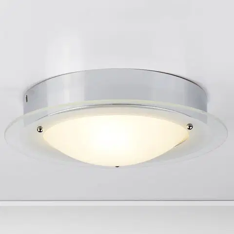 Stropné svietidlá Searchlight Juna – stropné svietidlo do kúpeľne sklenený okraj